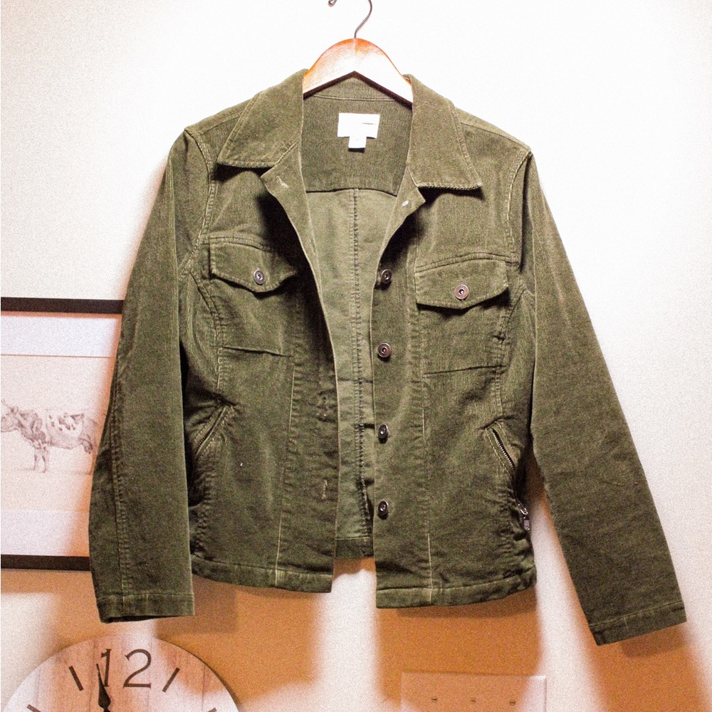 green corduroy jacket